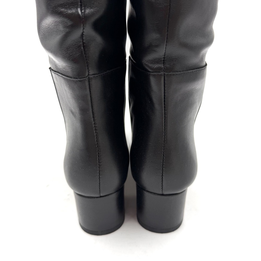 STAUD Black Leather Over-the-Knee Block Heel Boots - Picture 9 of 12